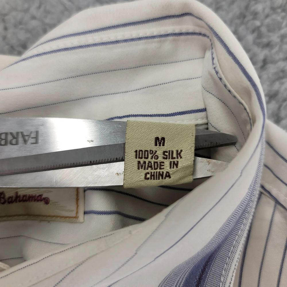 Tommy Bahama Shirt Mens Medium Tan Striped Silk Long Sleeve Button Up Relax - Picture 11 of 13